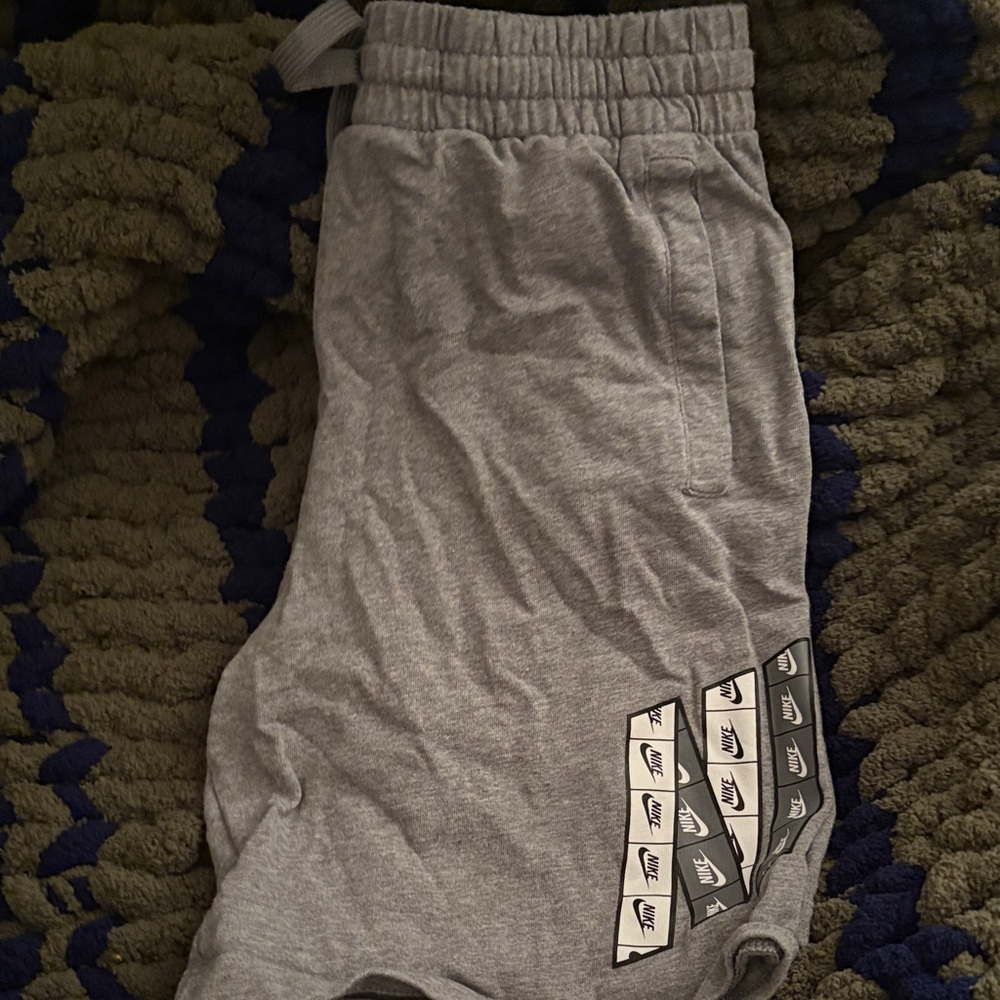 Nike Kids Gray Logo Athletic Shorts